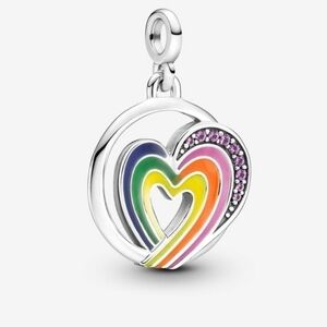 Pandora ME Rainbow Heart of Freedom Medallion